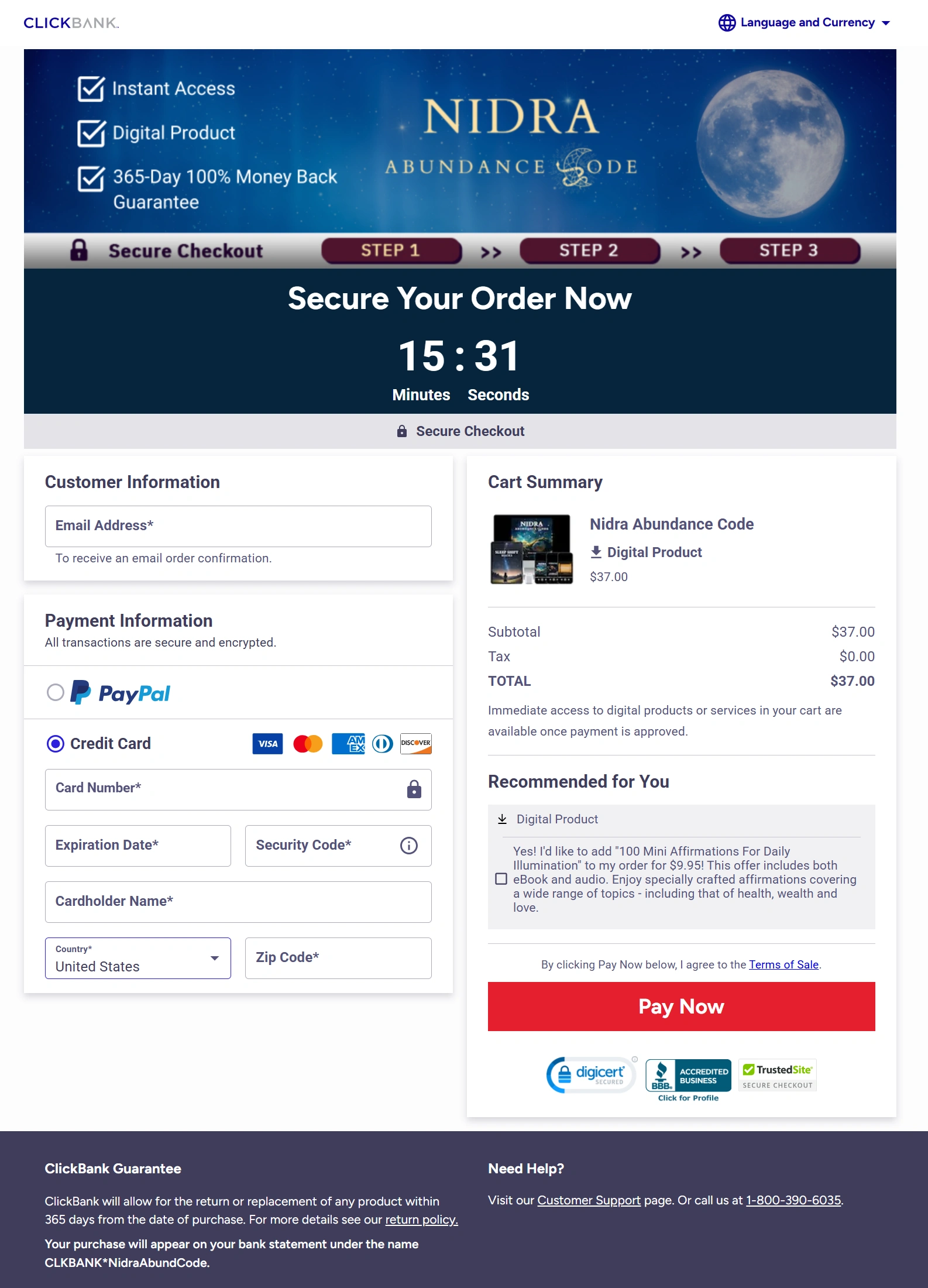 Nidra Abundance Code Checkout